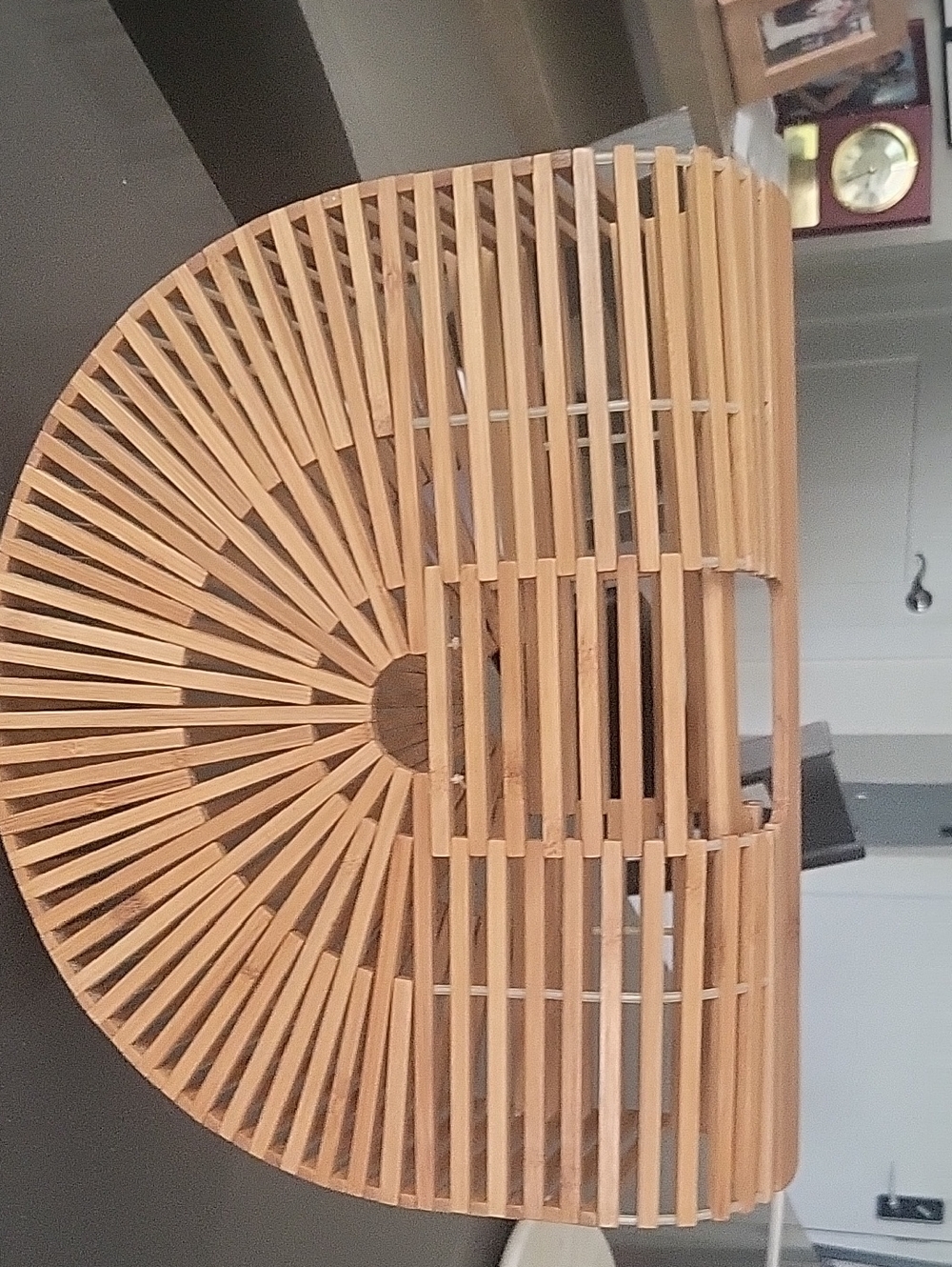 Semi-Circle Bamboo Handbag - Natural Tan